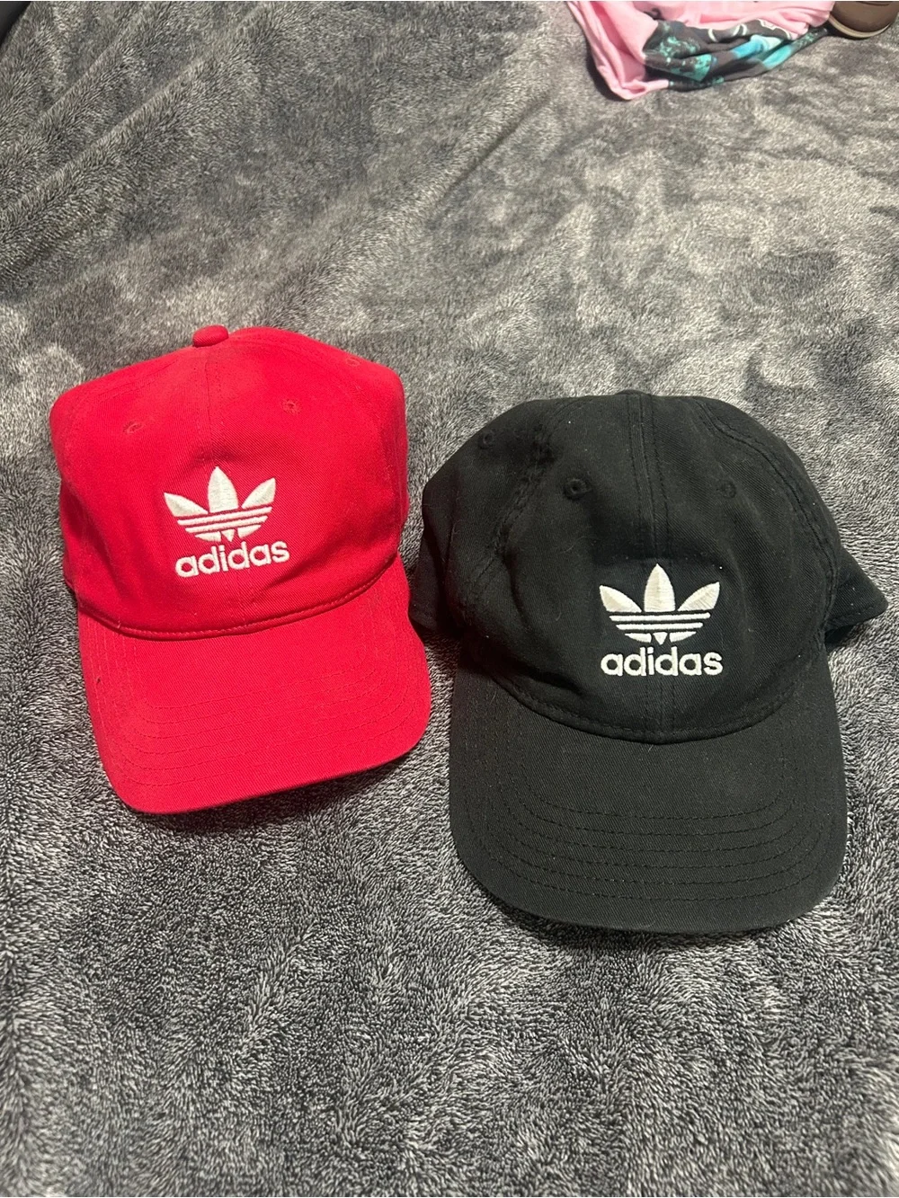 2 Adidas Trefoil Baseball Cap - Red and Black